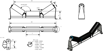 Y ( 1 : 8 ) AV ( 1 : 8 ) Y AV 20,00 20/35/45 H F 400BW - 900BW 1 HOLE 14x25 1050BW - 1200BW 2 HOLE 14x25 1350BW - 1500BW 2 HOLE 18x30 DIA. ED HC HD
